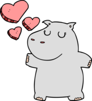 dessin animé hippopotame amoureux png