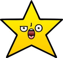 gradient shaded cartoon of a gold star png