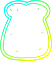 cold gradient line drawing of a cartoon slice of bread png