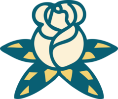 iconic tattoo style image of a single rose png