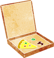 mão desenhado retro desenho animado rabisco do uma fatia do pizza png