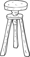 drawn black and white cartoon artist stool png