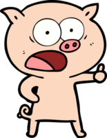 dessin animé cochon criant png