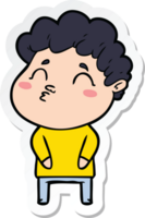 sticker of a cartoon man pouting png