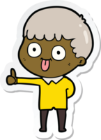 sticker of a cartoon man staring png