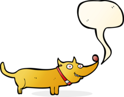 perro feliz de dibujos animados con burbujas de discurso png