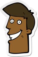 sticker of a cartoon grinning man png