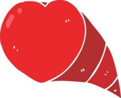 símbolo de corazón de amor de dibujos animados de estilo de color plano png