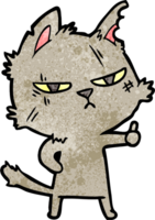 tough cartoon cat giving thumbs up symbol png