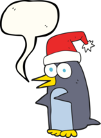 dibujado habla burbuja dibujos animados Navidad pingüino png