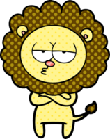 león cansado de dibujos animados png