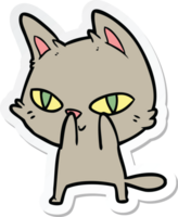 adesivo de um gato de desenho animado olhando png