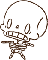 dibujo al carboncillo esqueleto espeluznante png