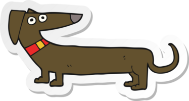 sticker of a cartoon sausage dog png