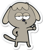 sticker of a cartoon bored dog png