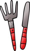 cartoon doodle knife and fork png