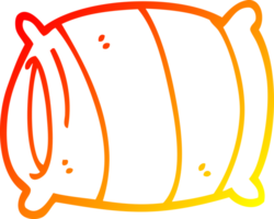 warm gradient line drawing of a cartoon pillow png
