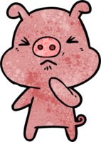 dessin animé cochon en colère png