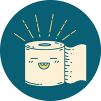 icon of a tattoo style toilet paper character png