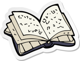 sticker of a cartoon open book png