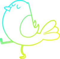 cold gradient line drawing of a cartoon bird png