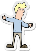 sticker of a cartoon curious man png