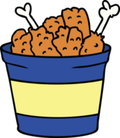 hand drawn cartoon doodle bucket of fried chicken png