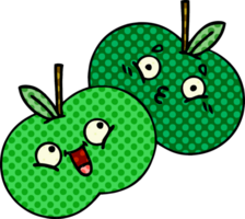 comic book style cartoon of a apples png