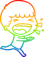 arco iris degradado línea dibujo de un dibujos animados riendo hombre png