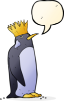 cartoon emperor penguin with speech bubble png