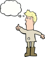 cartoon poor man with thought bubble png