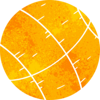 mano dibujado retro dibujos animados garabatear de un cesta pelota png