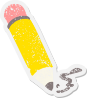 Bleistift kritzeln markiert Grunge-Aufkleber png