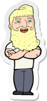 sticker of a cartoon proud man png