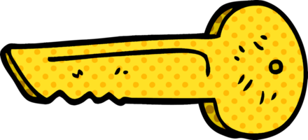 cartoon doodle gold key png