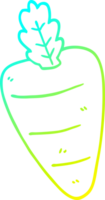 cold gradient line drawing of a cartoon carrot png