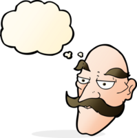 cartoon old man face with thought bubble png