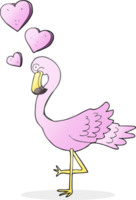 desenhado desenho animado flamingo dentro amor png