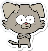 sticker of a nervous dog cartoon png