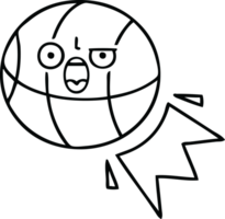 line drawing cartoon of a basketball png