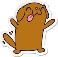 etichetta cartone animato illustrazione kawaii di un' carino cane png