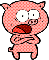 cartoon pig shouting png