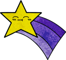 retro grunge textur tecknad serie av en skytte regnbåge stjärna png