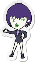 adesivo di una ragazza vampiro cartone animato png