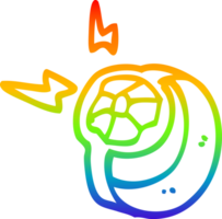 rainbow gradient line drawing of a cartoon magical power ring png