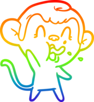 regenboog helling lijn tekening van een gek tekenfilm aap png