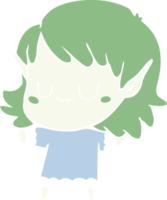 happy flat color style cartoon elf girl png