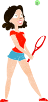 cartoon woman playing tennis png