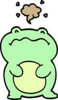 cartoon doodle frog png