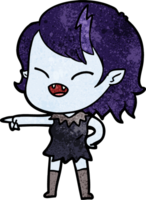 dessin animé vampire fille pointant et riant png